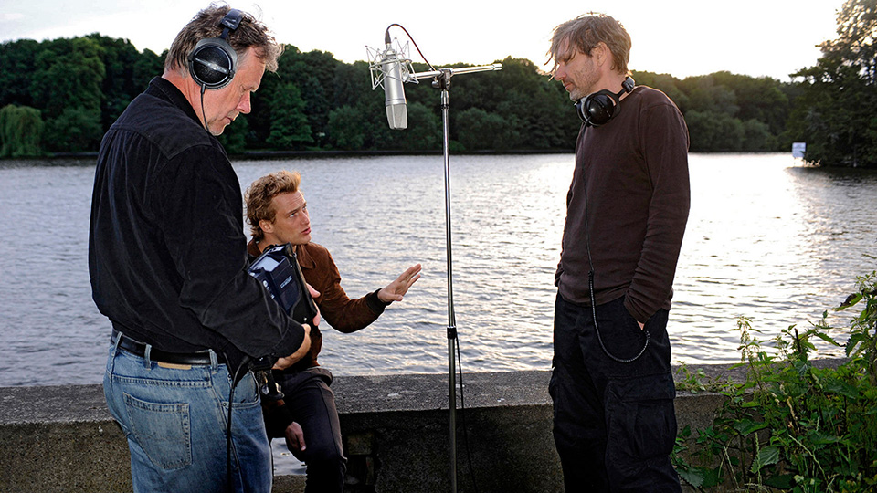 Toningenieur Peter Kainz, Alexander Fehling und Kai Grehn (v.l.) | © Radio Bremen