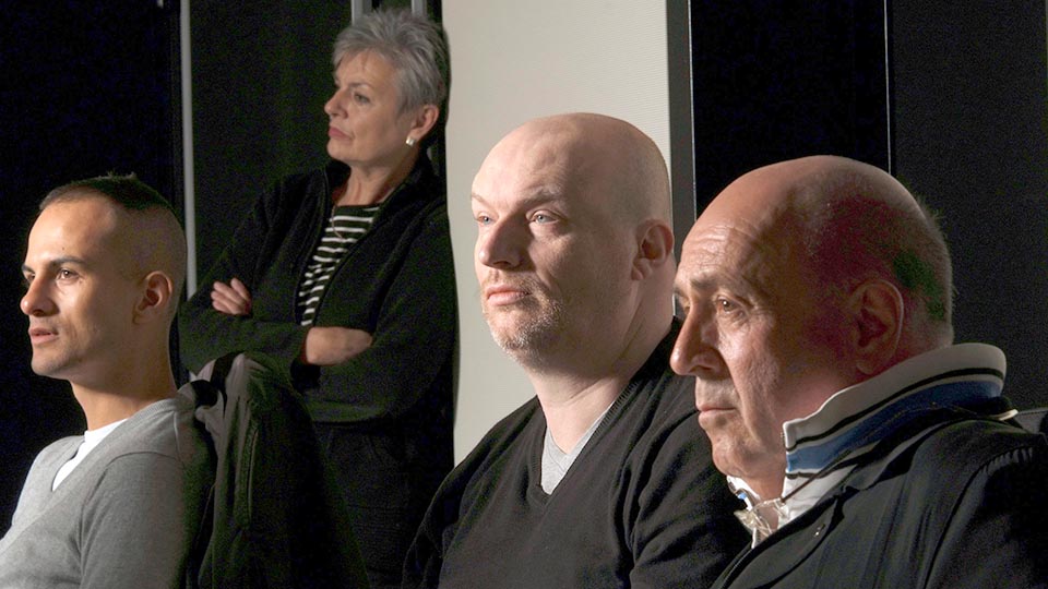Redakteurin Ulrike Brinkmann, Autor Mark Ravenhill und Regisseur Gerd Wameling (v.l.) | DLR/Sandro Most