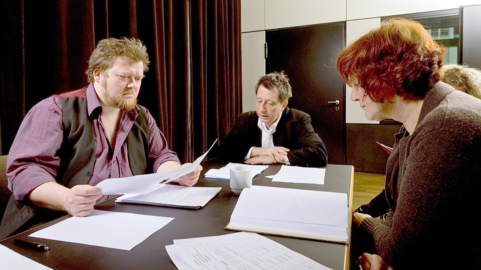 Martin Engler, Shorty Scheumann und Regisseurin Andrea Getto | ©DLR/Sandro Most