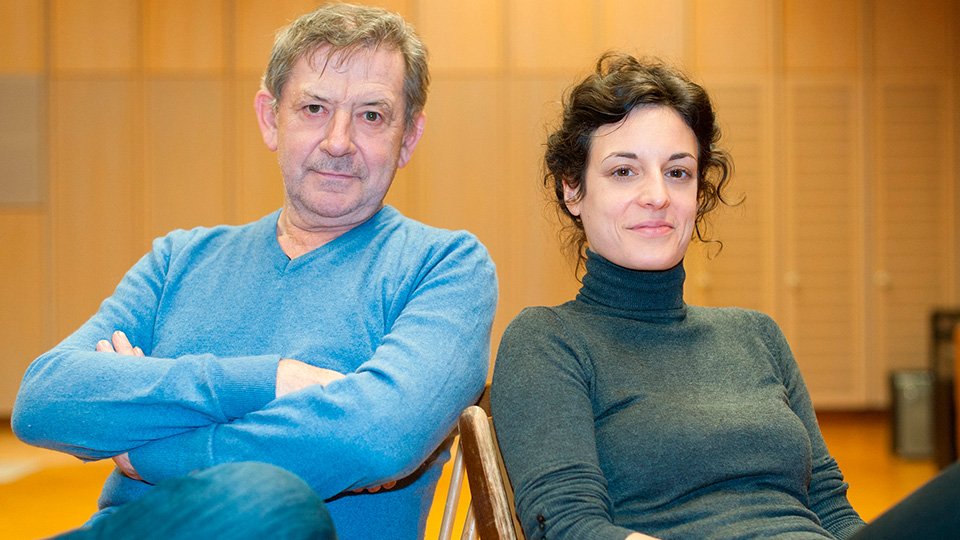André Jung (Kommissar Michel Paquet) und Brigitte Urhausen (Kommissarin Amelie Gentner) | © SR/Oliver Dietze