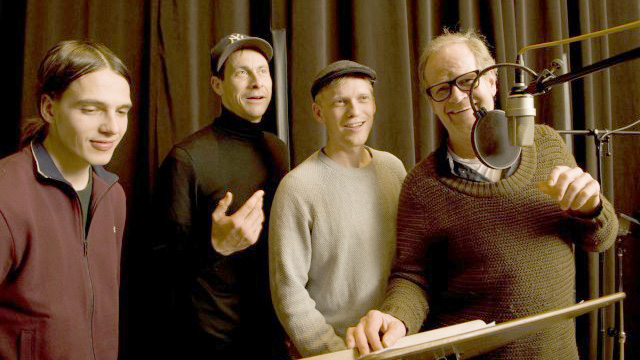 Janusz Kocaj, Marc Hosemann, Pit Bukowski und Guntbert Warns (v.l.) | © Deutschlandradio / Sandro Most