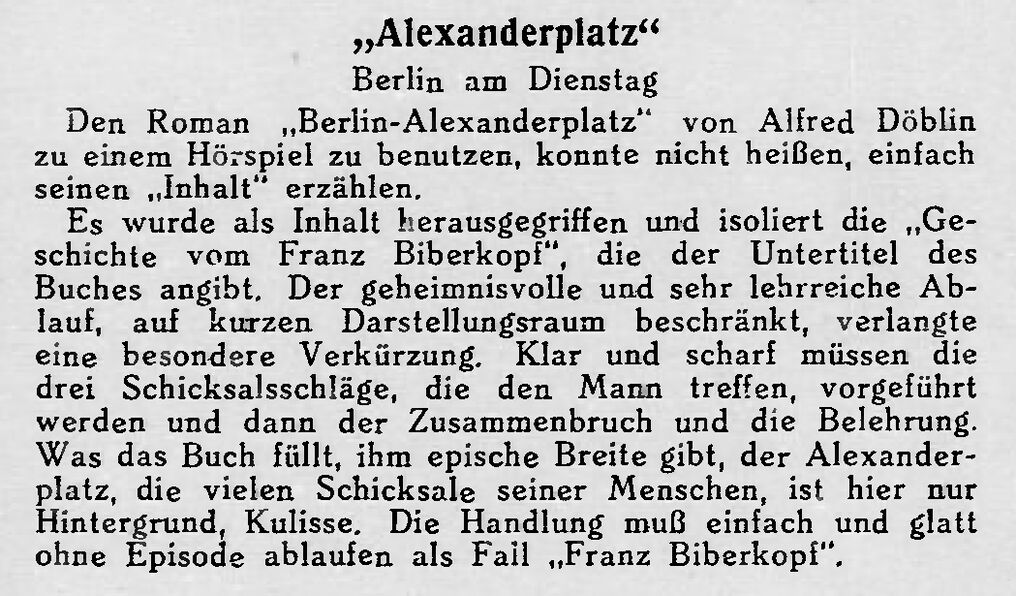 Vorschautext in der Programmzeitschrift »Frauen- und Jugendfunk. Beilage zum Funk«.
