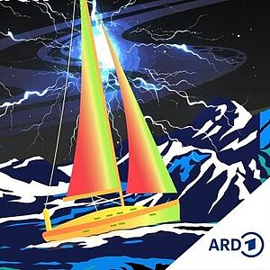 Illustration des Hörspiels »Schöne Tage in Marnova III«: Segelboot im Sturm