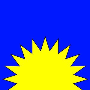 Sonne auf blauem Hintergrund, stilisierte Grafik