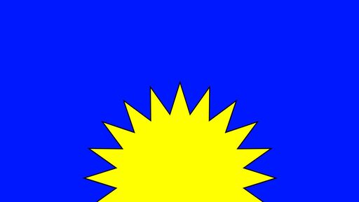 Sonne auf blauem Hintergrund, stilisierte Grafik