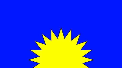 Sonne auf blauem Hintergrund, stilisierte Grafik