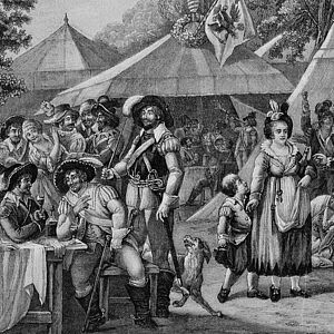 »Wallensteins Lager« von Friedrich Schiller, Darstellung aus dem 19. Jahrhundert