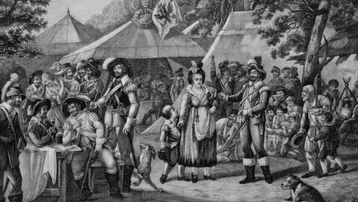 »Wallensteins Lager« von Friedrich Schiller, Darstellung aus dem 19. Jahrhundert